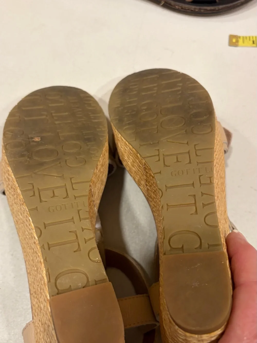 GILI leather sandals sz 6 beige